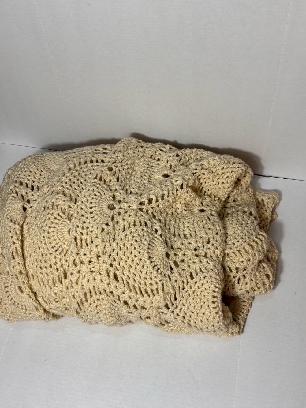Crochet Knit Women's Sweater - Cream